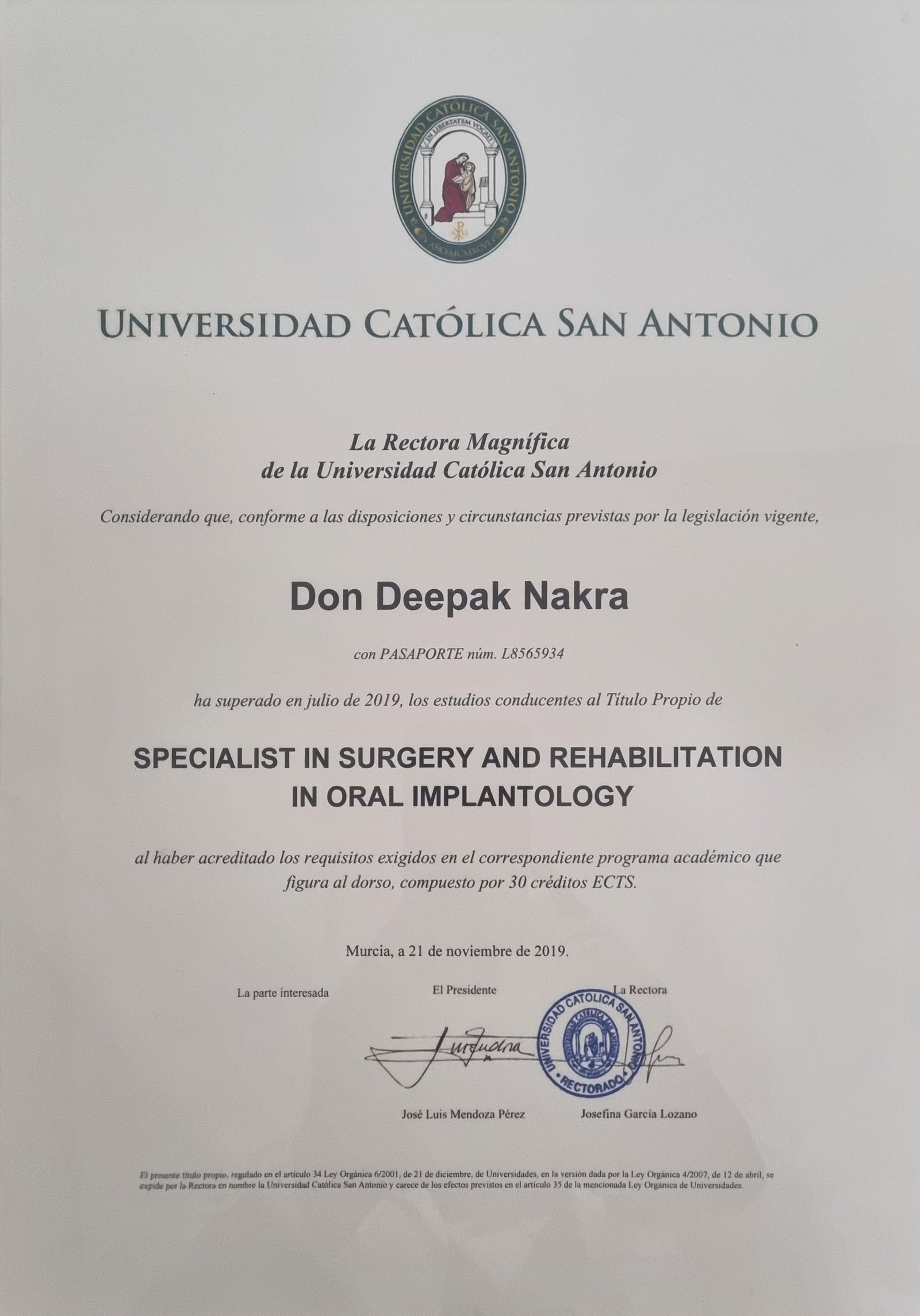 Dr. Deepak Nakra Certificate 1