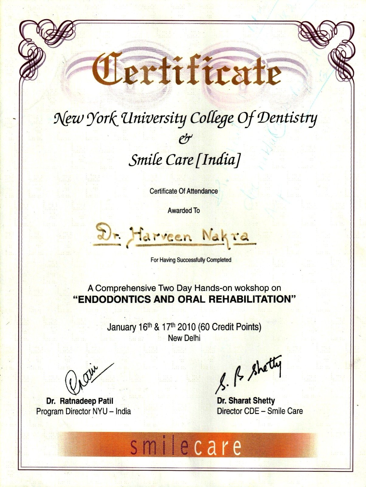 Dr. Harveen Nakra Certificate 4